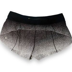 Lululemon Women's Speed Up Athletic Shorts Running Ombre Speckled Black Size 10